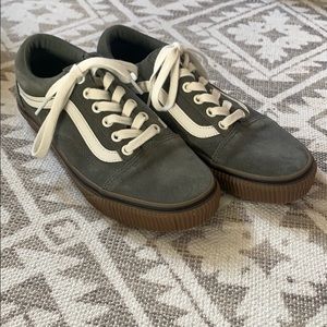 Vans worn once green/gray color